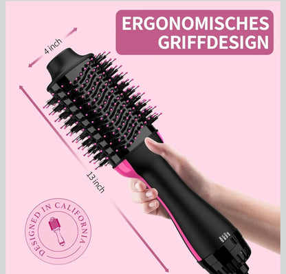 💨 Sawop 4in1 hair dryer brush – black/pink, 1000W