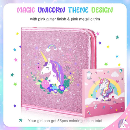 🦄56-piece creative set - unicorn with glitter