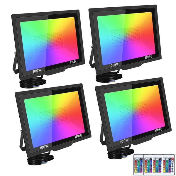 4x RIGIDON RGB LED Reflektor 100W, 10.000lm z daljincem - naklikaj.si