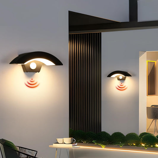 💡 COMELY 2x zunanja LED stenska svetilka s senzorjem gibanja, IP65, 12W, 3000K
