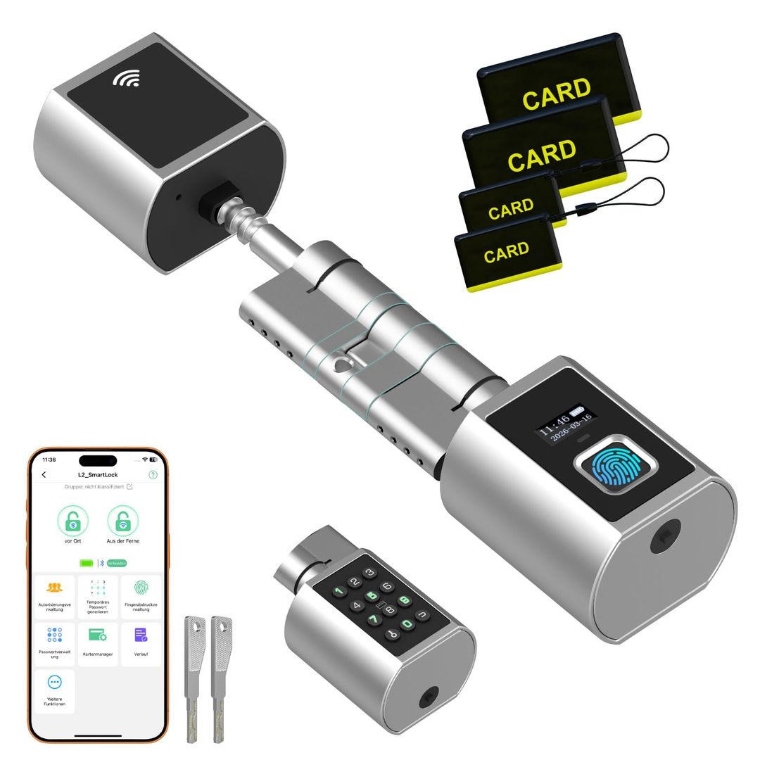 Pametna elektronska ključavnica s prstnim odtisom, PIN, Wi-Fi, Bluetooth, tipkovnico in RFID – 60–130 mm