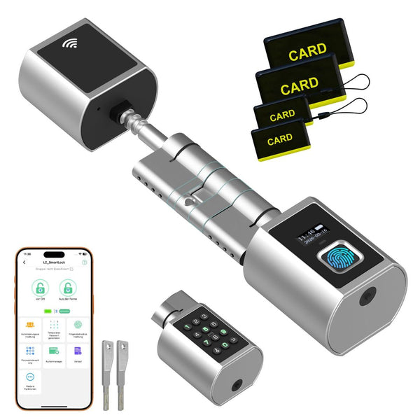 Pametna elektronska ključavnica s prstnim odtisom, PIN, Wi-Fi, Bluetooth, tipkovnico in RFID – 60–130 mm