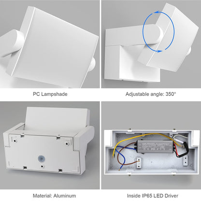 Kligh­ten 24W zunanja LED stenska svetilka, bela (IP65, 3000K)