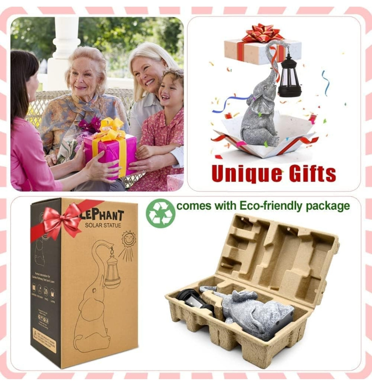 Solarna dekorativna svetilka slonček z LED laterno