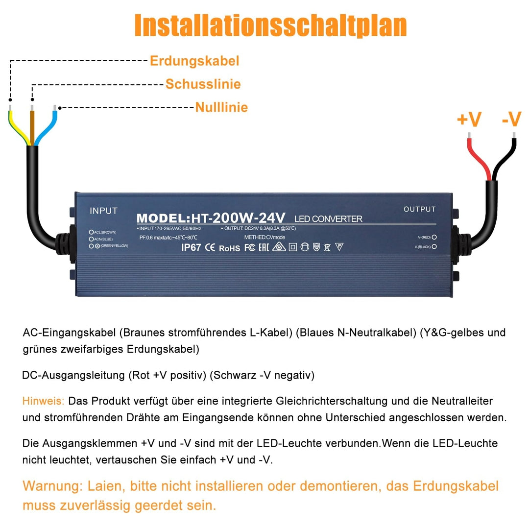 🔌 LED napajalnik 24V 200W, IP67