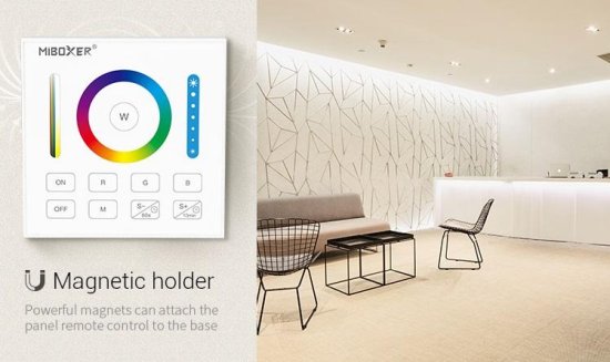 MiBoxer Stenski upravljalnik Mi-Light FUT-B0 – pametni RGB/RGBW/RGB+CCT krmilnik za LED trakove (1-cona)