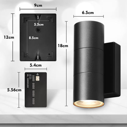 💡 CELAVY LED outdoor wall lamp – 2x5W, 3000K, IP65, black