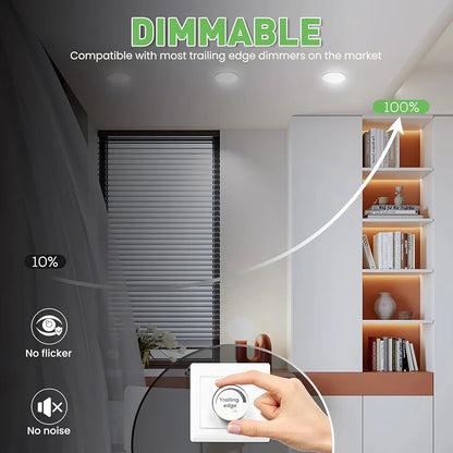 💡6x Alusso LED recessed light 10W (113mm) – white
