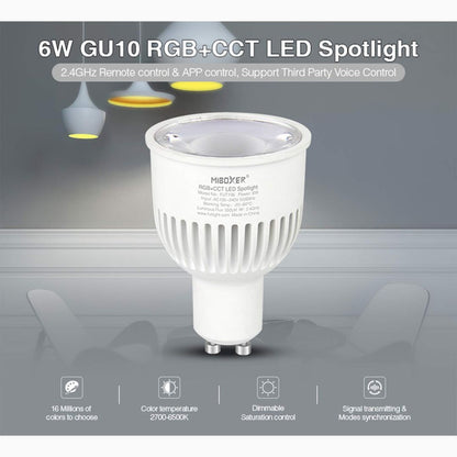 Pametne LED sijalke LIGHTEU Milight Miboxer 4x 6W GU10 RGB + CCT - naklikaj.si