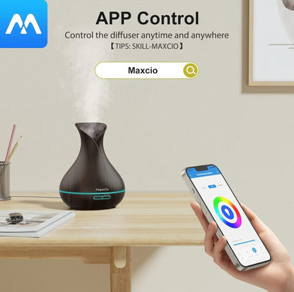 Aroma difuzor Maxcio – 400 ml, WiFi pametni nadzor, Alexa/Google Assistant