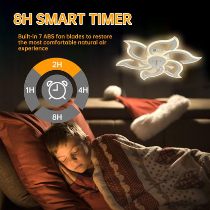 Stropni ventilator z lučjo Flower Design 80W, Wifi, daljinec - 88 cm