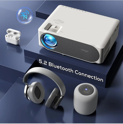 Projektor AKIYO O8, Full HD 1080p – 20.000 lm, 4K podpora, WiFi 5G, Bluetooth 5.2, garancija