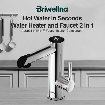 BRIWELLNA električna pipa z grelcem vode in digitalnim prikazom temperature (krom)