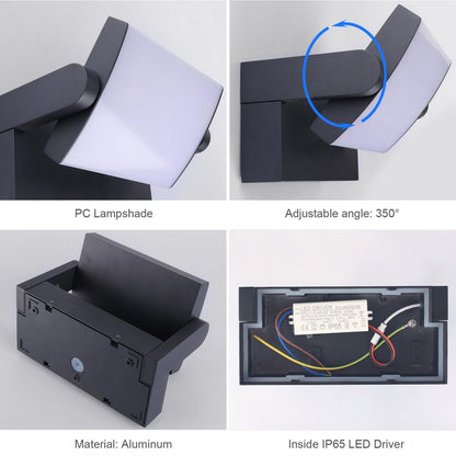 Kligh­ten 24W zunanja LED stenska svetilka, antracit (IP65, 4000K)