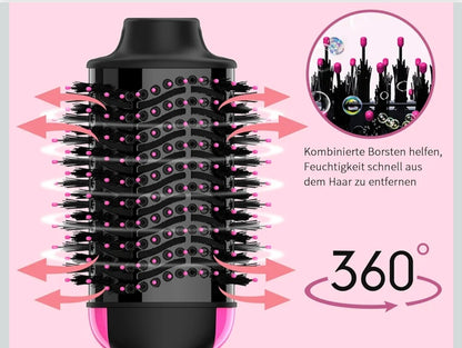 💨 Sawop 4in1 hair dryer brush – black/pink, 1000W
