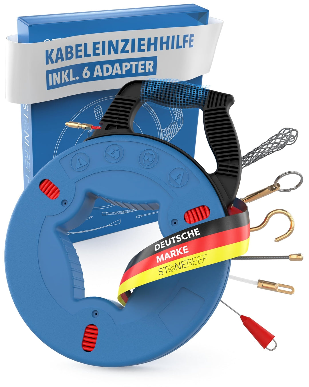 🔧 STONEREEF kabelska vlečna vrvica 30 m + 6 adapterjev