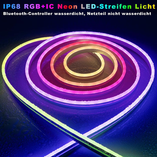 Pametni LICHASER zunanji RGB+IC neon LED trak, IP68 - 15m