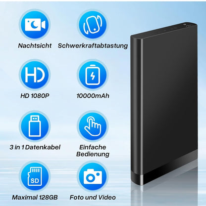 📷 Powerbank with built-in hidden camera – Full HD 1080P, night vision, 10000 mAh
