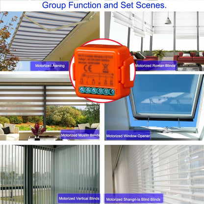 🪟 Yueyang WiFi RF433 smart blinds/curtains kit – 5× module + 5× remote + batteries