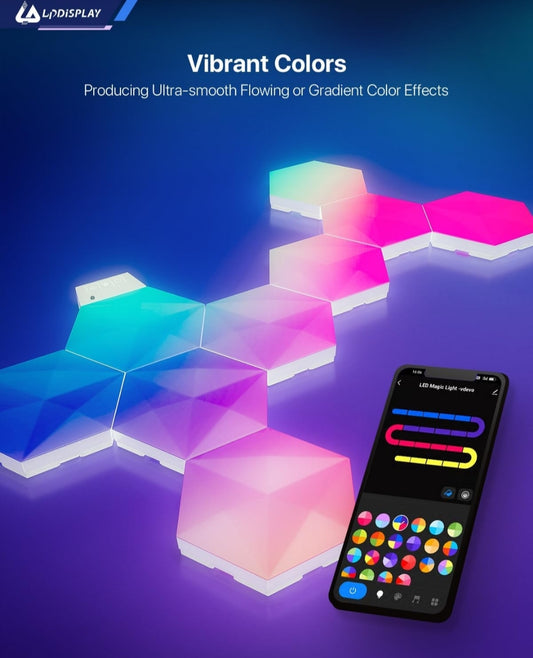 💡 Sechseckige LED-Smart-Wandleuchten – Modulares RGB-Kit mit App- und Sprachsteuerung