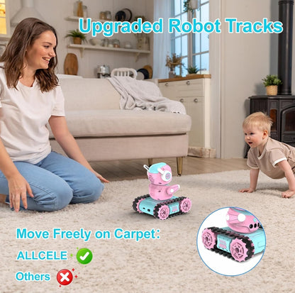 ALLCELE LED RC pametni robot za otroke (roza-modra)