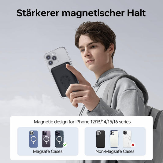 🔋Magnetna brezžična power banka 12000 mAh z MagSafe podporo – 3v1