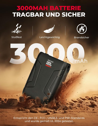 Grelne motoristične rokavice KEMIMOTO, baterija 2x 3000mah - velikost M