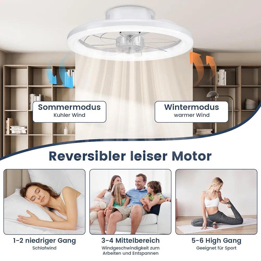 Stropna LED luč z ventilatorjem in daljincem, Wi-Fi, 48W