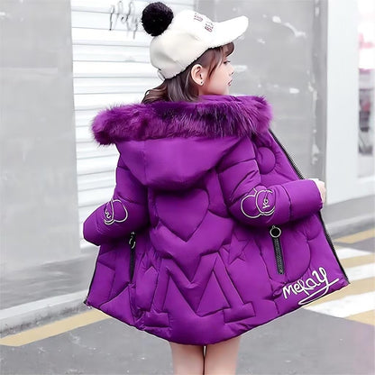 Otroška zimska jakna z krznom (velikost 152–158)