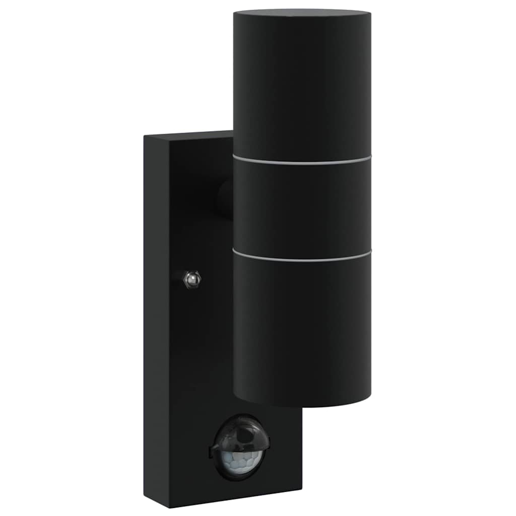 💡 LED Außenwandleuchte mit Bewegungsmelder, 6000K, 2x5W - schwarz