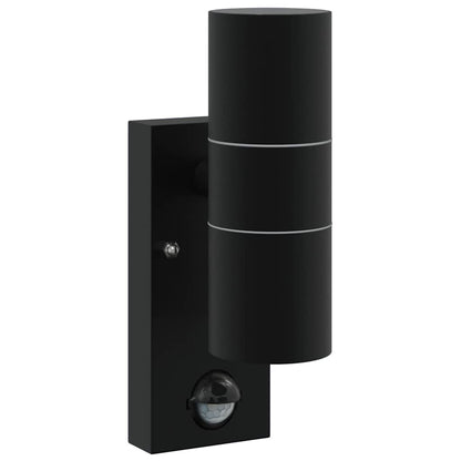 💡 LED outdoor wall lamp with motion sensor, 6000K, 2x5W - black