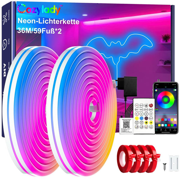 COZYLADY RGB Neon LED trak 36m, daljinec, aplikacija