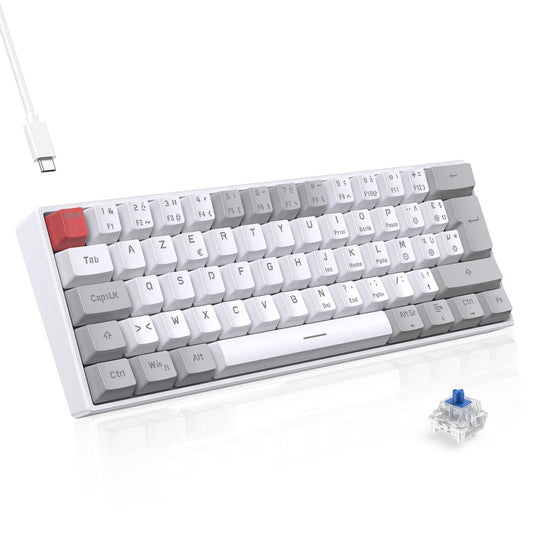 TECURS mehanska gaming tipkovnica MK203WG – 61 tipk, RGB, FR layout