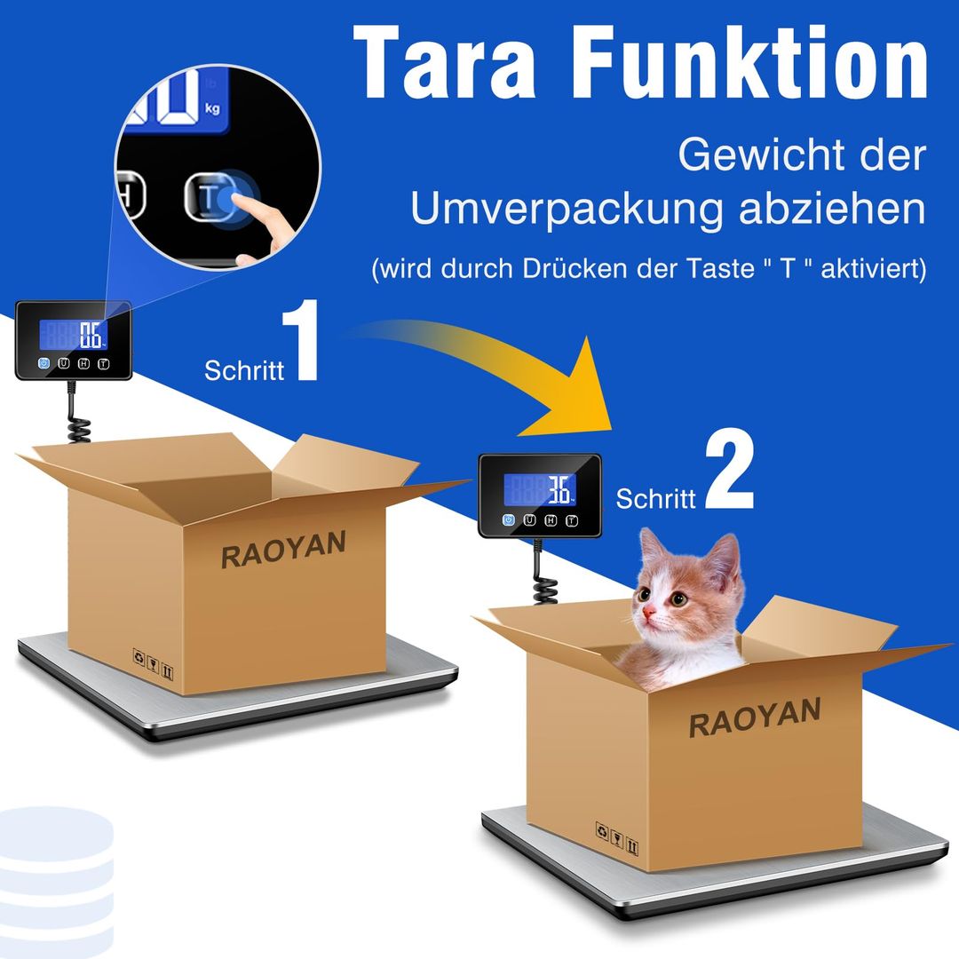 Elektronska paketna tehtnica do 300 kg z LCD zaslonom – USB polnjenje