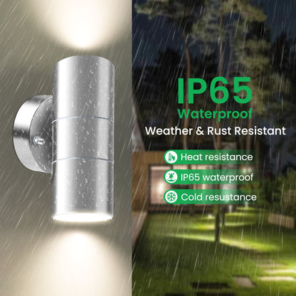💡 ALUSSO outdoor LED wall lamp – 8W, 3000K-6500K, 750 lm, IP65, silver