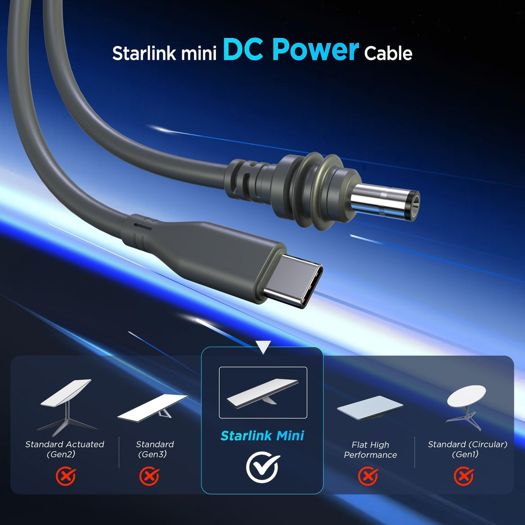 USB-C v DC napajalni kabel za Starlink Mini – 100W