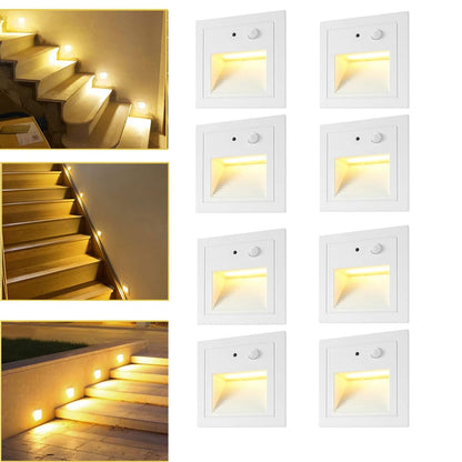 💡 8x SUBOSI vgradne LED luči s senzorjem gibanja 3W – 3000K, IP65, aluminij