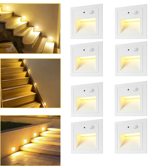 💡 8x SUBOSI vgradne LED luči s senzorjem gibanja 3W – 3000K, IP65, aluminij