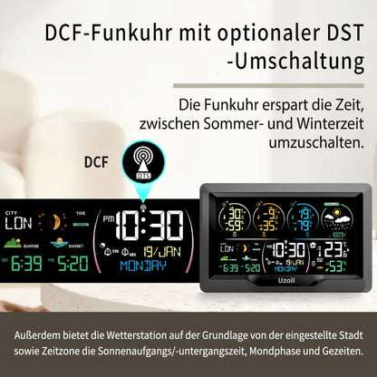 Brezžična vremenska postaja Uzoli z 3 senzorji in barvnim zaslonom 7,5'