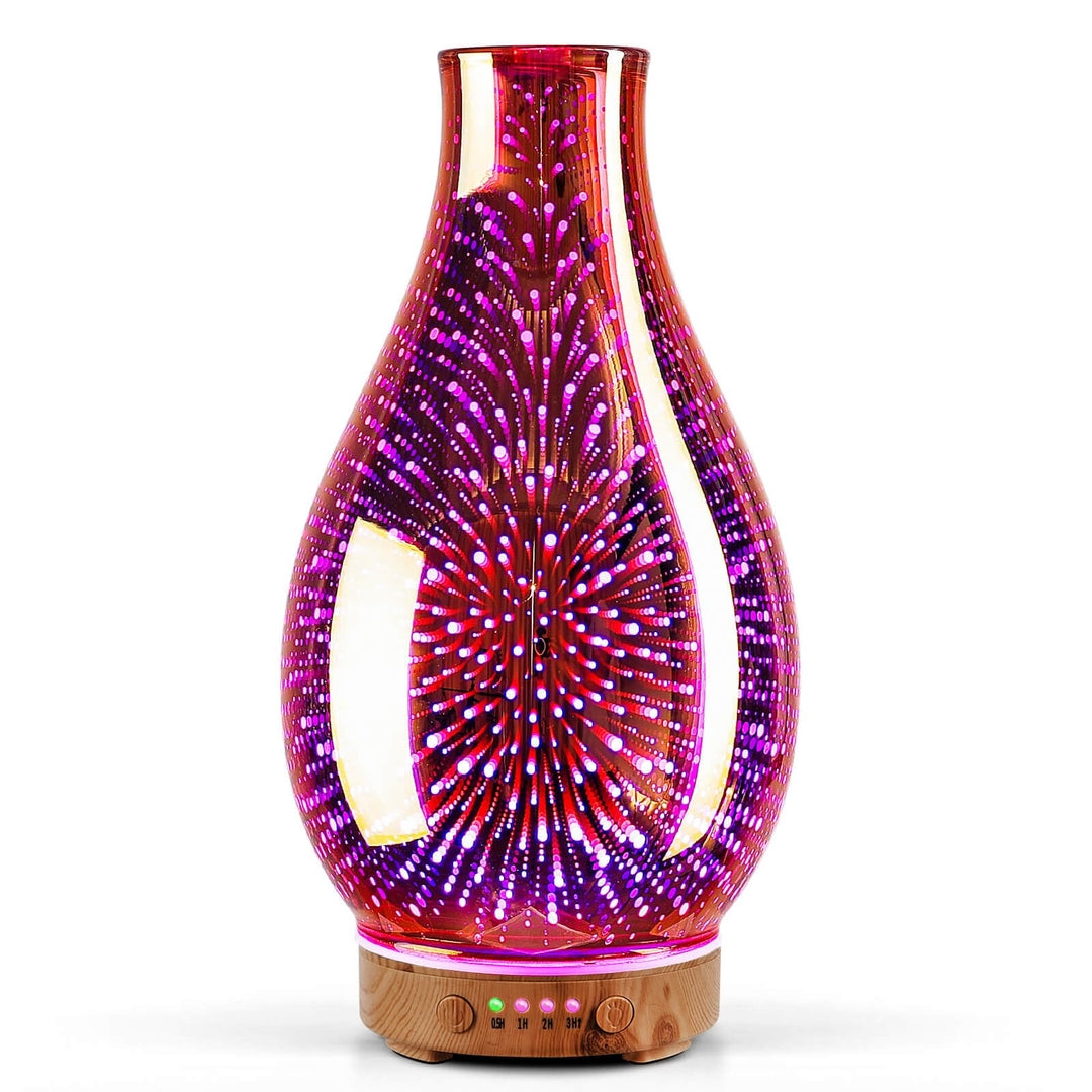 Aroma difuzor iz ročno pihanega stekla – 100 ml, 7 barv LED osvetlitve - rose gold