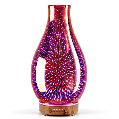 Aroma difuzor iz ročno pihanega stekla – 100 ml, 7 barv LED osvetlitve - rose gold