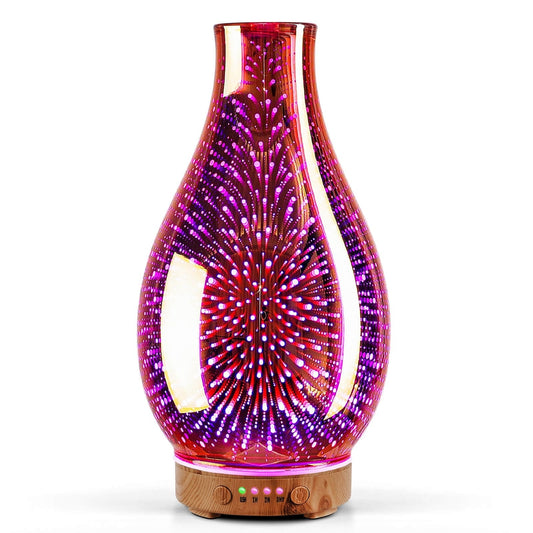 Aroma difuzor iz ročno pihanega stekla – 100 ml, 7 barv LED osvetlitve - rose gold