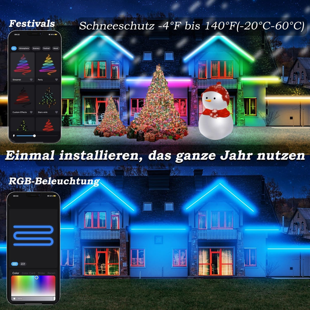 Kvaliteten LED trak 40m LICHASER RGB+IC – zunanji IP67, daljinec, Bluetooth app za telefon