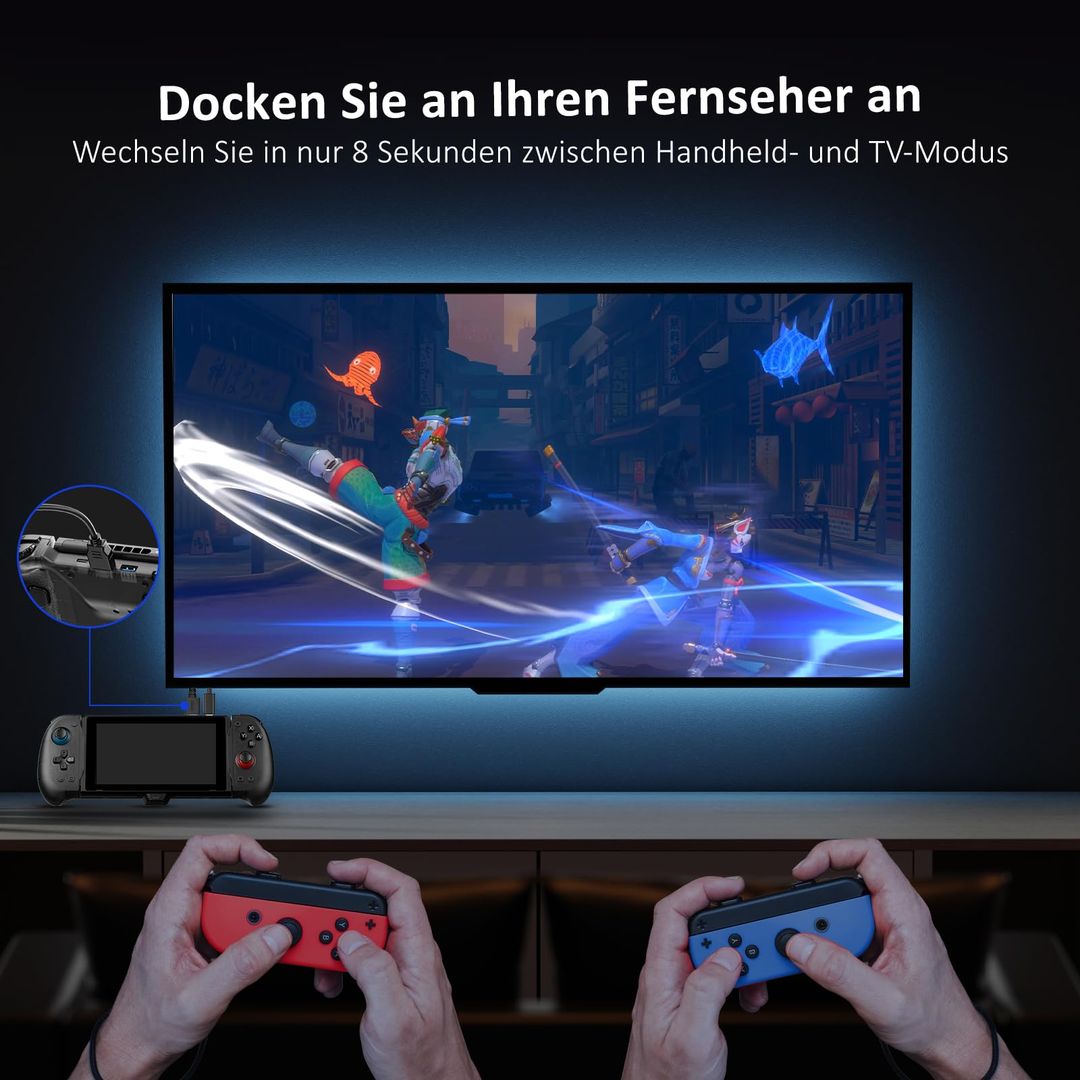 Hall Effect grip krmilnik za Nintendo Switch, z HDMI priklopom za TV