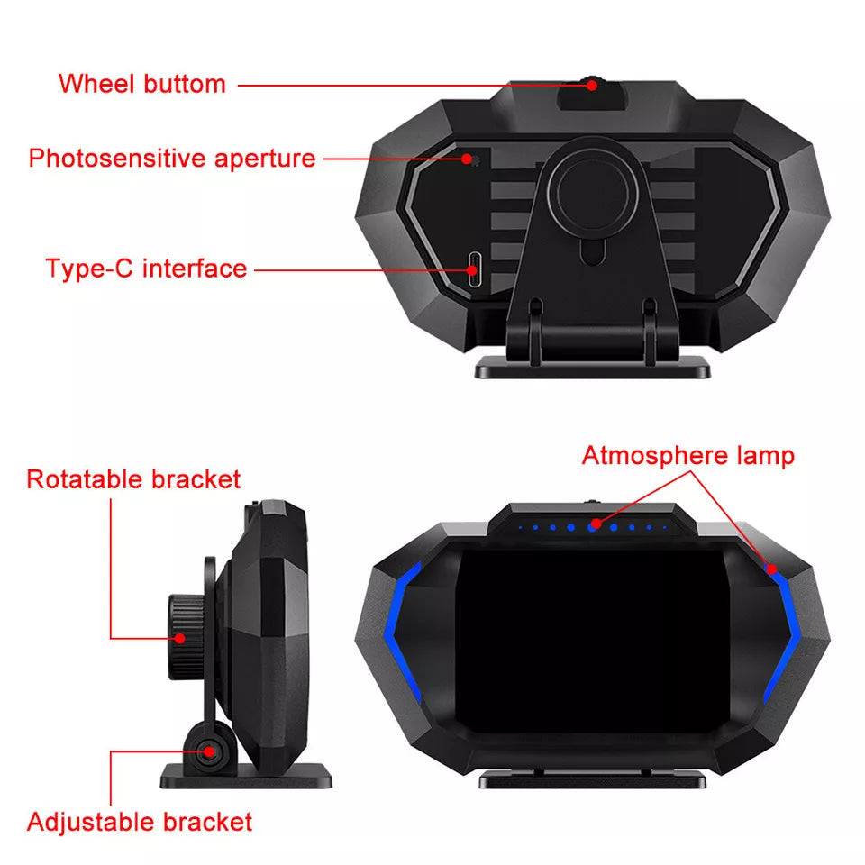📟 Večfunkcijski LCD OBD+GPS merilnik P24 – napreden prikaz voznih podatkov