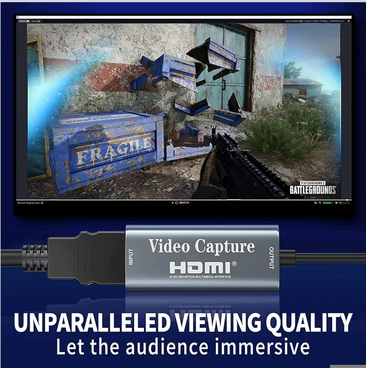 Video pretvornik HDMI na USB-C 3.0, Full HD 1080p, 4K passthrough + adapter