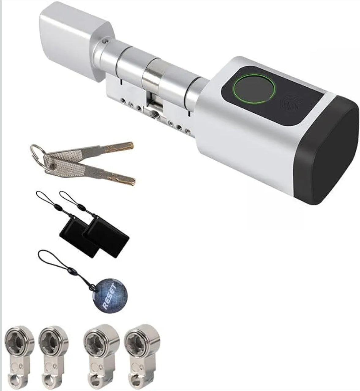 AceMining Smart Cylinder pametna ključavnica – prstni odtis / PIN / kartica / aplikacija - srebrna