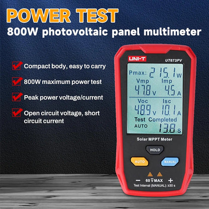 UNI-T UT673PV Solar Panel Tester – profesionalni merilnik za sončne panele (MPPT meter)