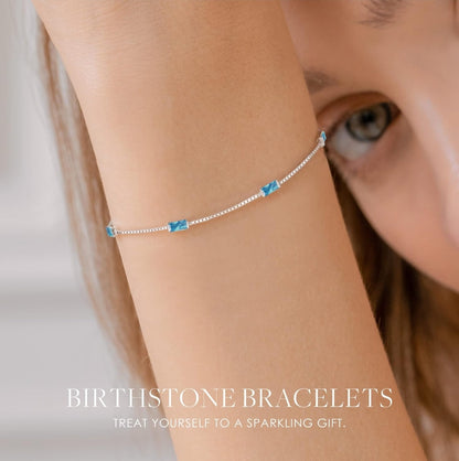 💎 LOUISA SECRET bracelet made of 925 silver with 5A zirconia, blue