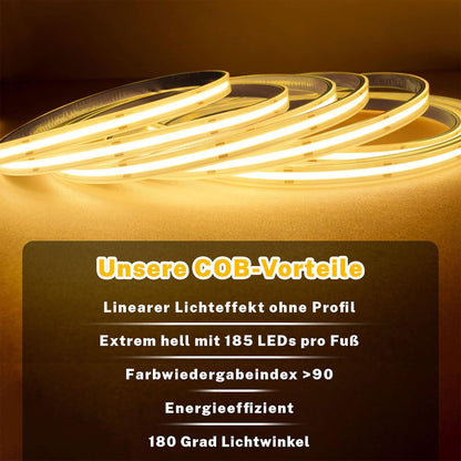 14m COB LED trak 24V, CCT 3000K–6500K, daljinec, aplikacija